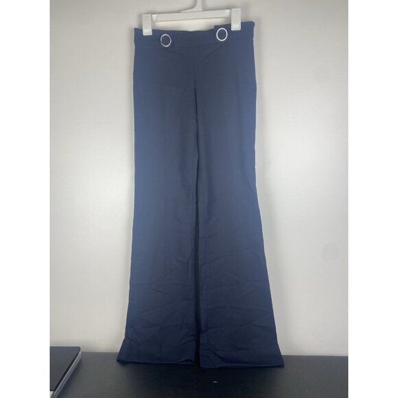 Tory Burch Women's Sailor Wide Leg Trousers Size 2 Navy Blue Small Hole - Picture 1 of 12